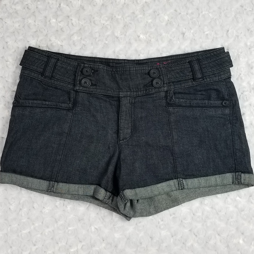 Candie's Cuffed Denim Shorts Juniors 7 Dark Wash